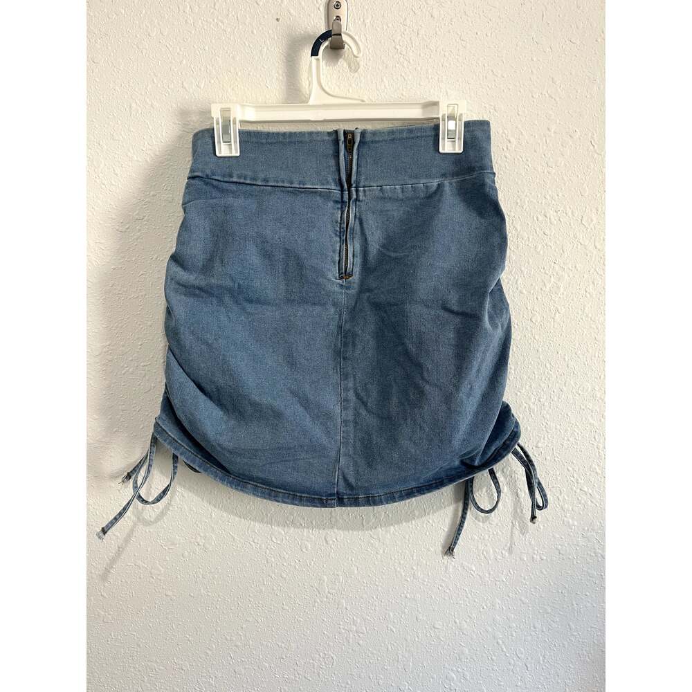 Y2K Ruched Drawstring Mini Skirt - Picture 2 of 3